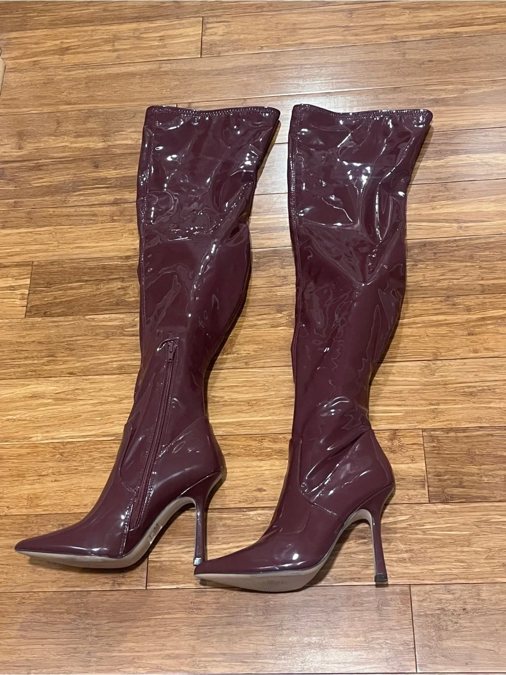 Steve Madden Vanquish Patent Over The Knee Thigh High Boots